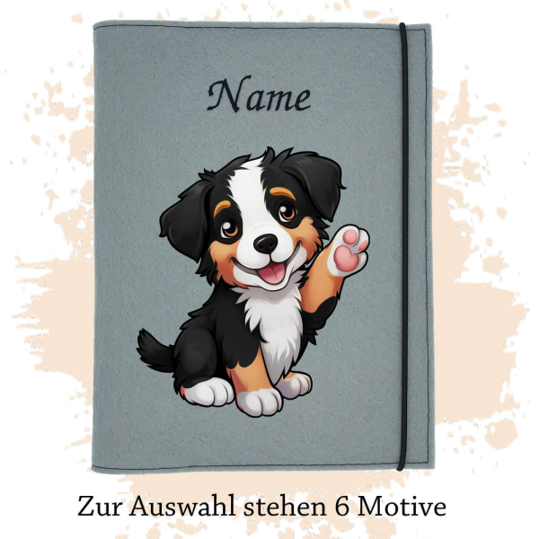 Dokumentenhülle für Australian Shepherd black tri